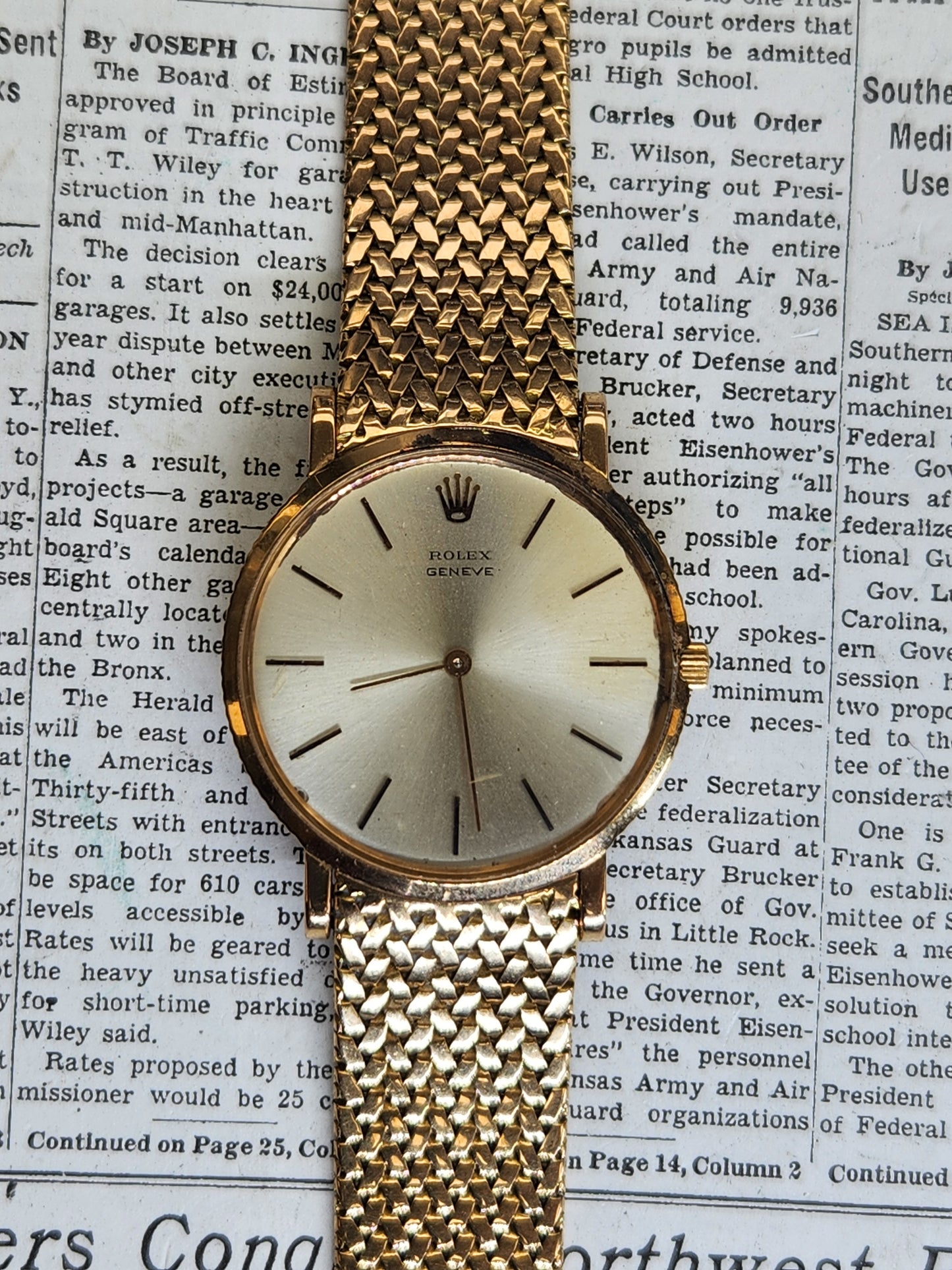 Rolex 18kt Pink Gold Dress Watch on Mesh Bracelet