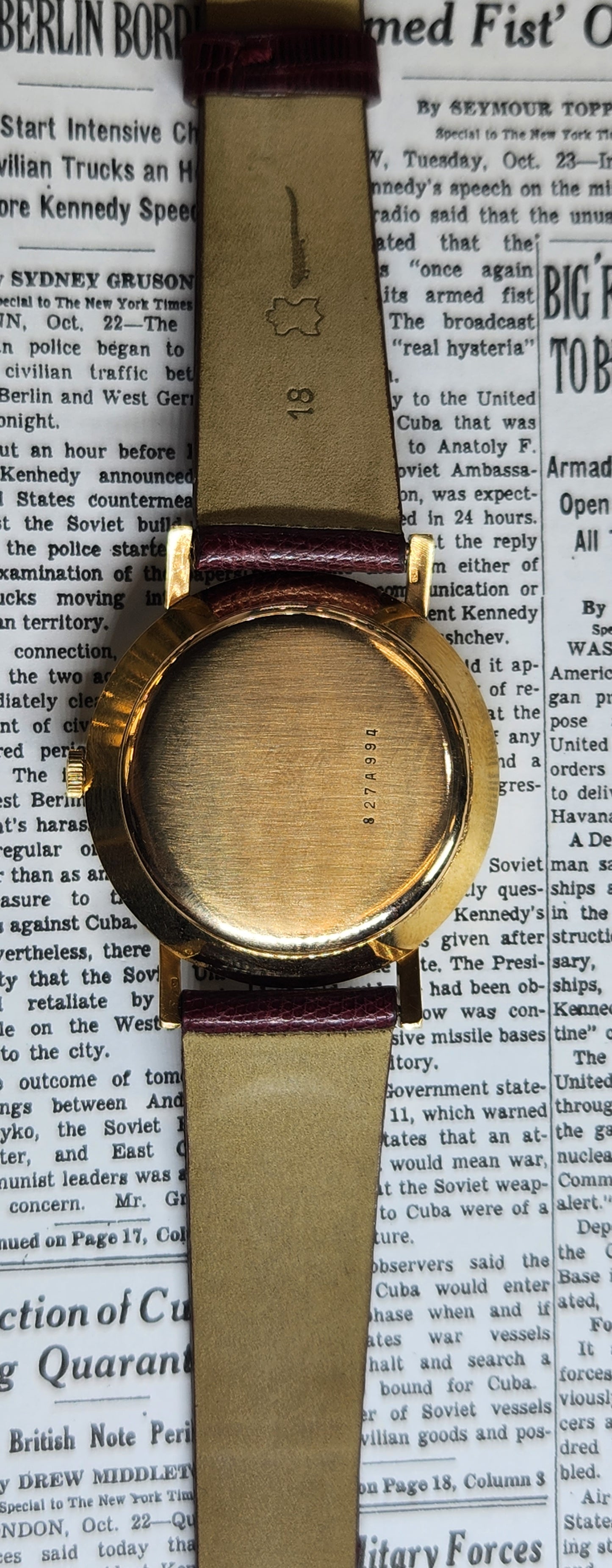 Zenith oversized 18kt Rose gold Unusual Markers from the 1950s