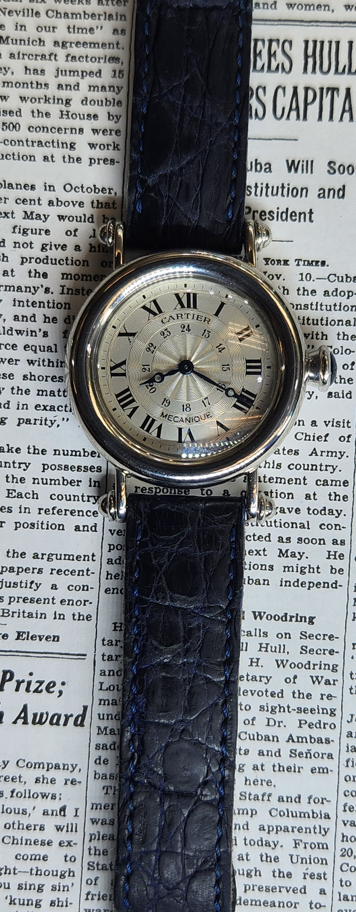 Cartier Diablo 1462 Platinum Mechanic on Deployant