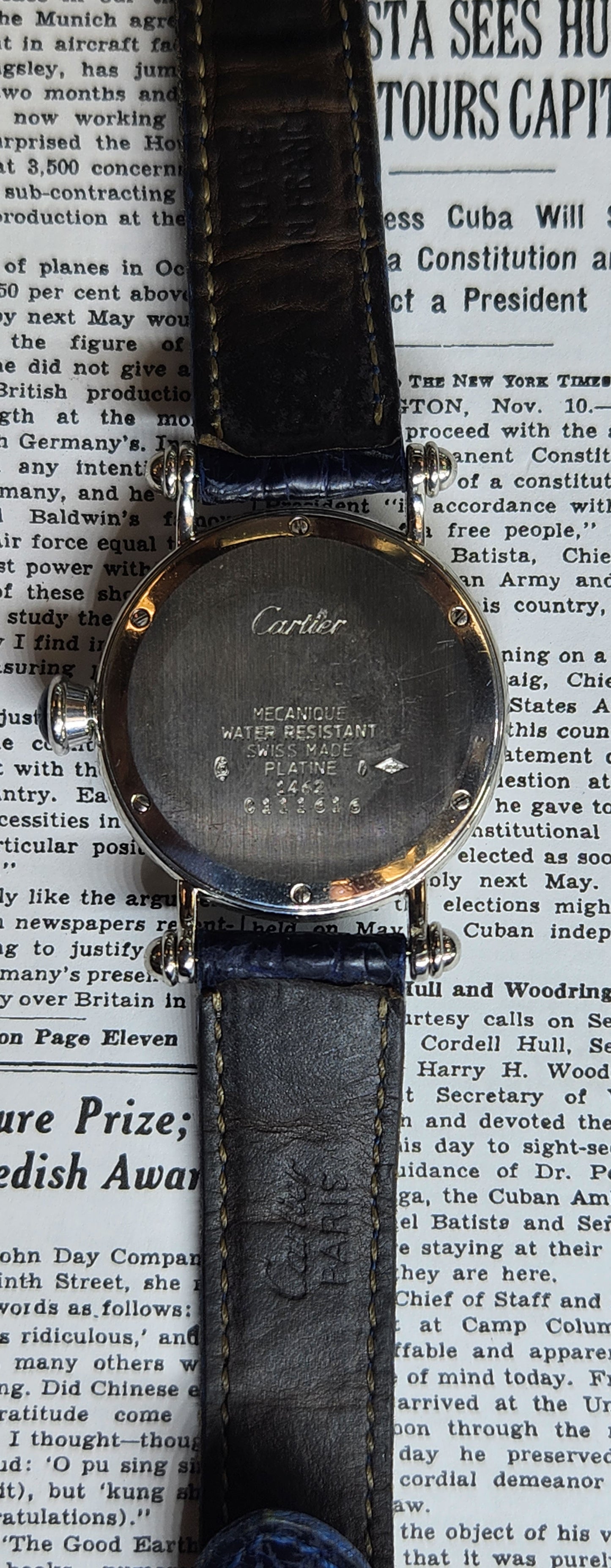 Cartier Diablo 1462 Platinum Mechanic on Deployant