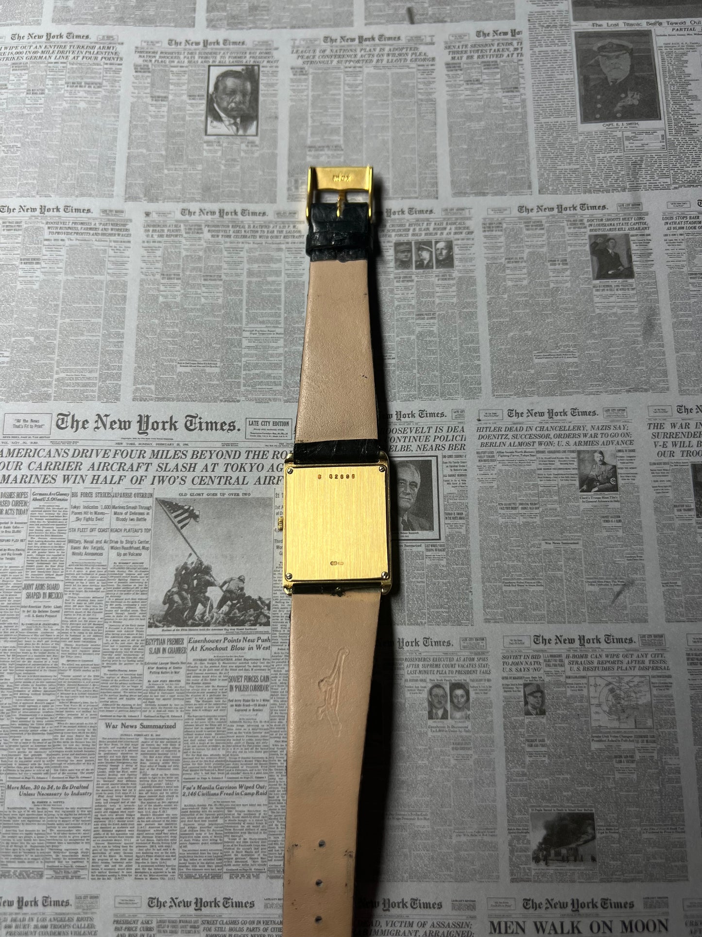 Vacheron Constatin 18k Rose Gold rectangle shape 1950's