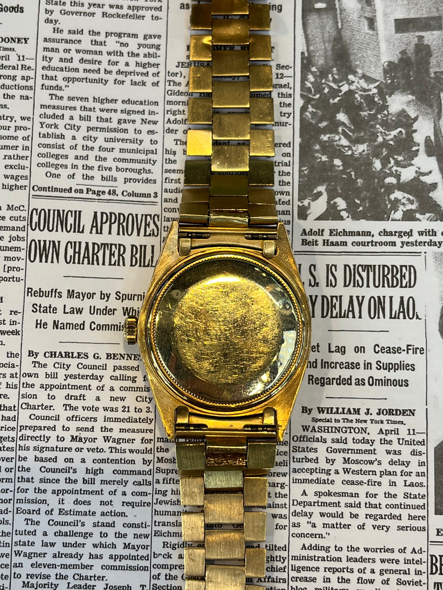 Rolex Day Date 1803 Linen Dial Florentine Finish