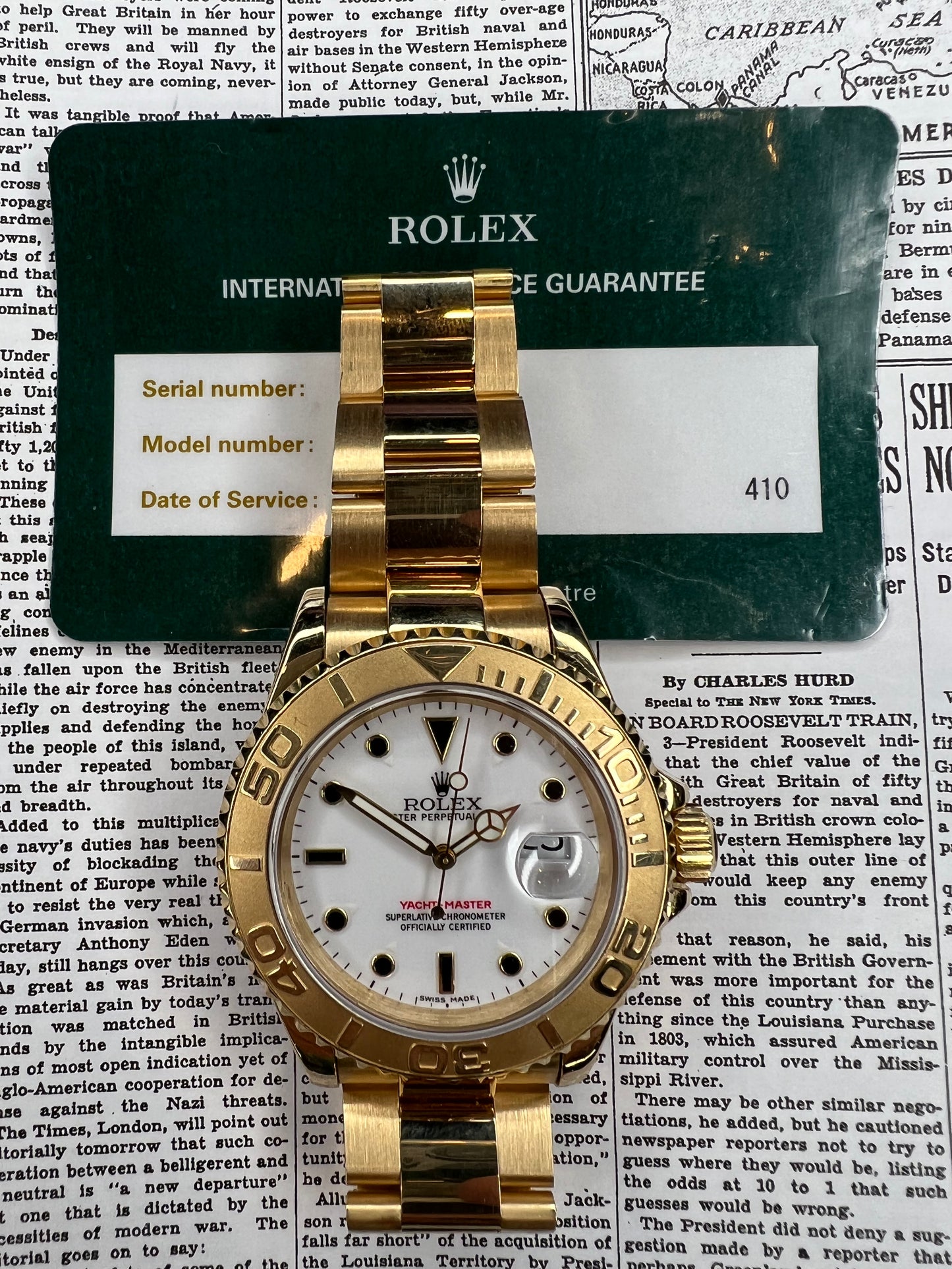 Rolex Yacht Master Ref. 16628 18K Yellow Gold SERVICE PAPERS INCLUDED