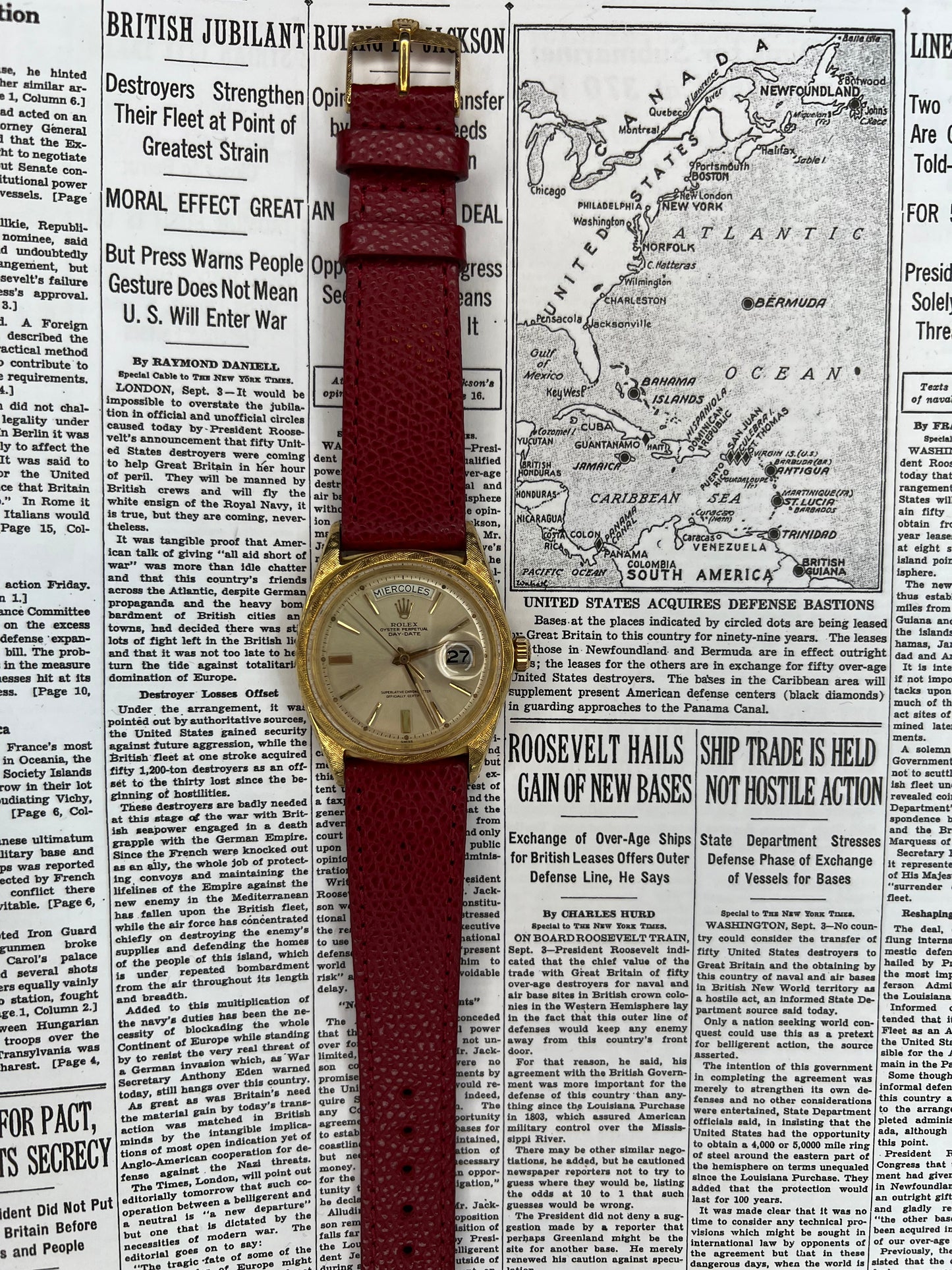 Rolex Reference 1806 Day Date 18K Yellow Gold Florentine Finish