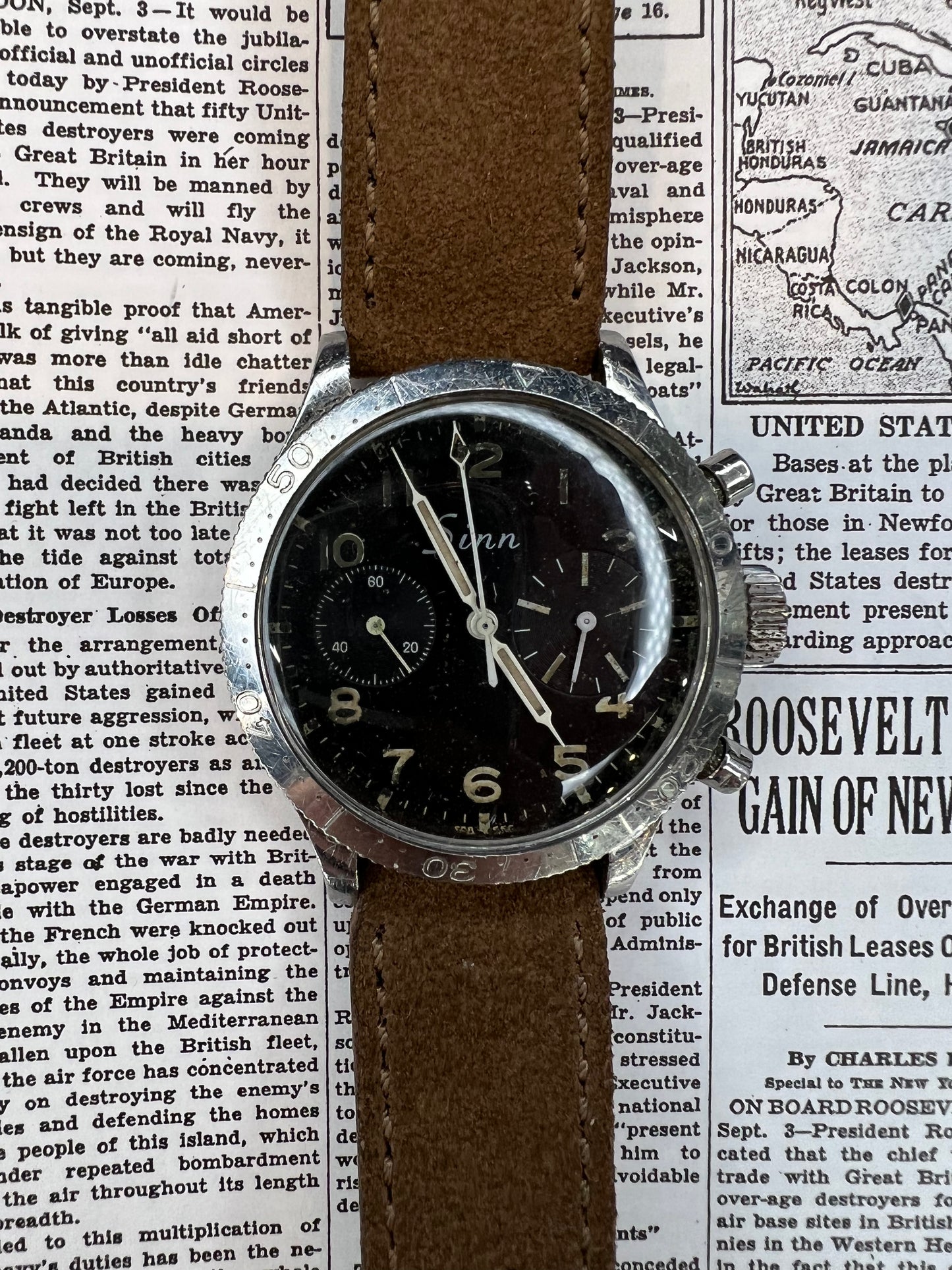 Sinn Valjoux 23 WWII Chronograph 38mm Stainless Steel