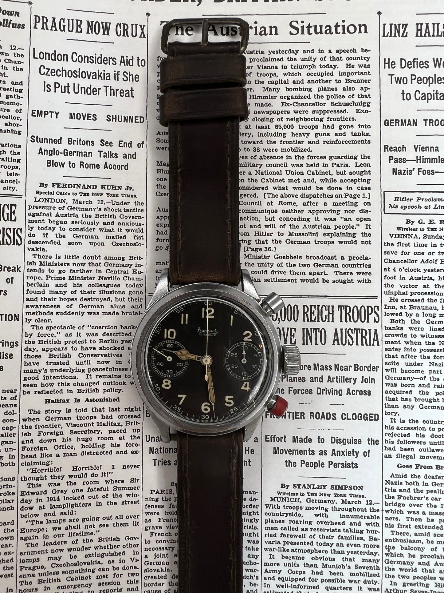 Hanhart German Luftwaffe Fly Back Chronograph with Original Strap