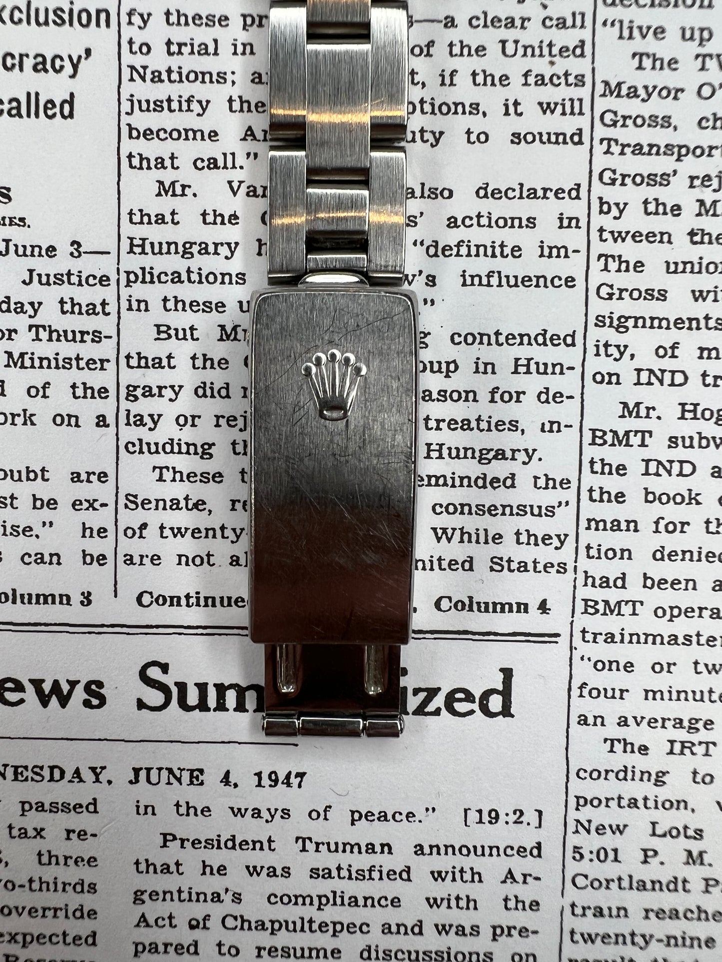 Rolex Date Co Signed TIFFANY Reference 79160 Stainless Steel and White Gold