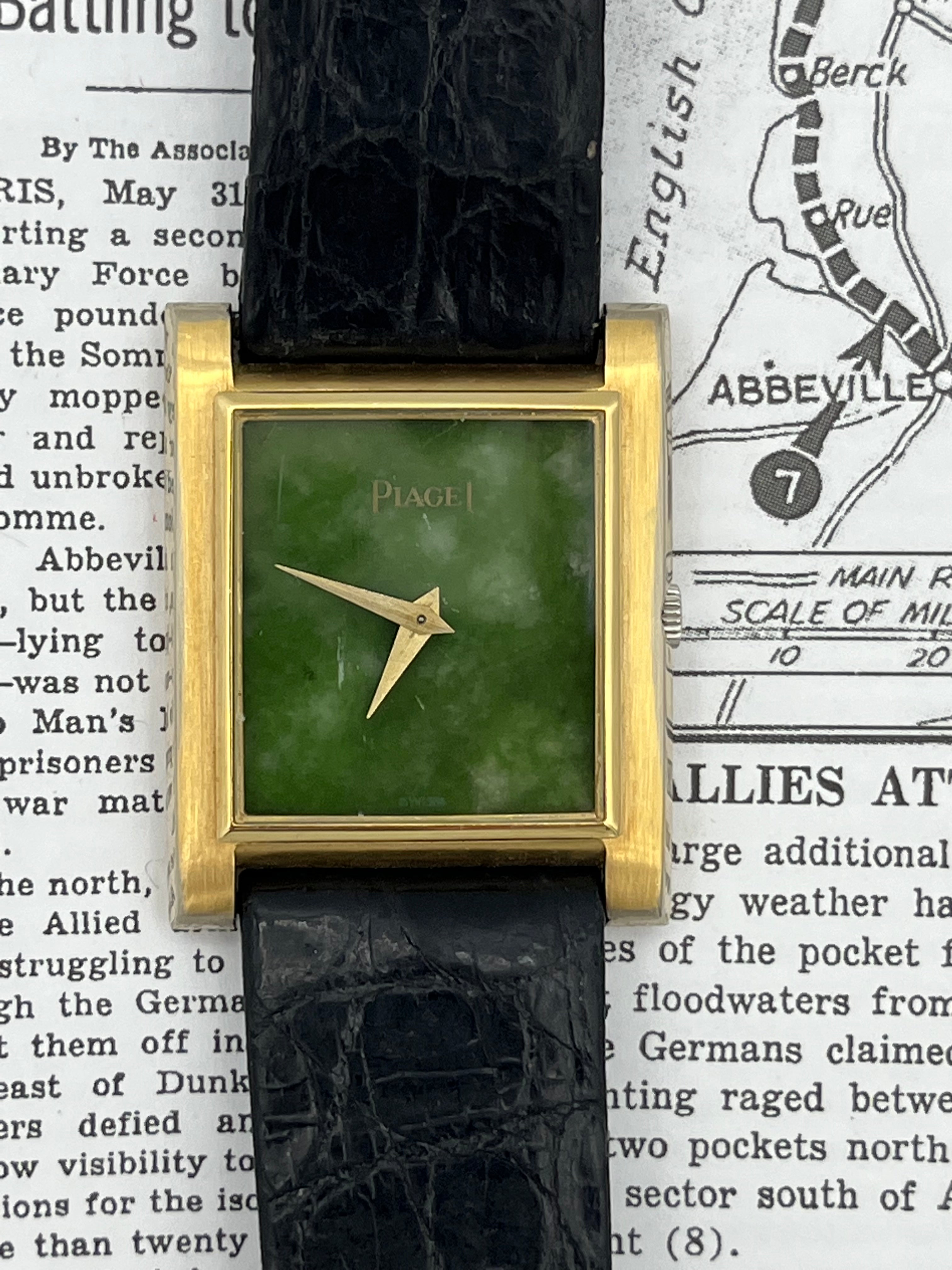 Piaget Jade Dial Tank Style Manhattan Watch Company