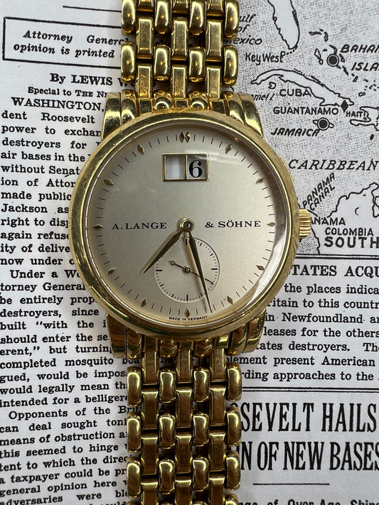 A. Lange & Sohne Reference 102.002  Date 18K Yellow Gold