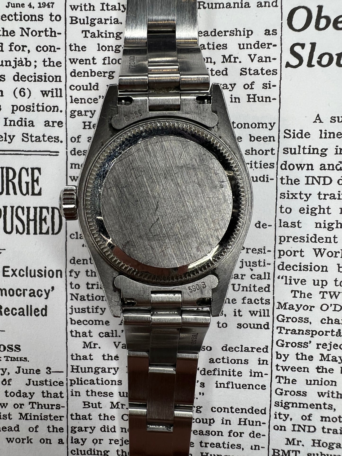 Rolex Date Co Signed TIFFANY Reference 79160 Stainless Steel and White Gold