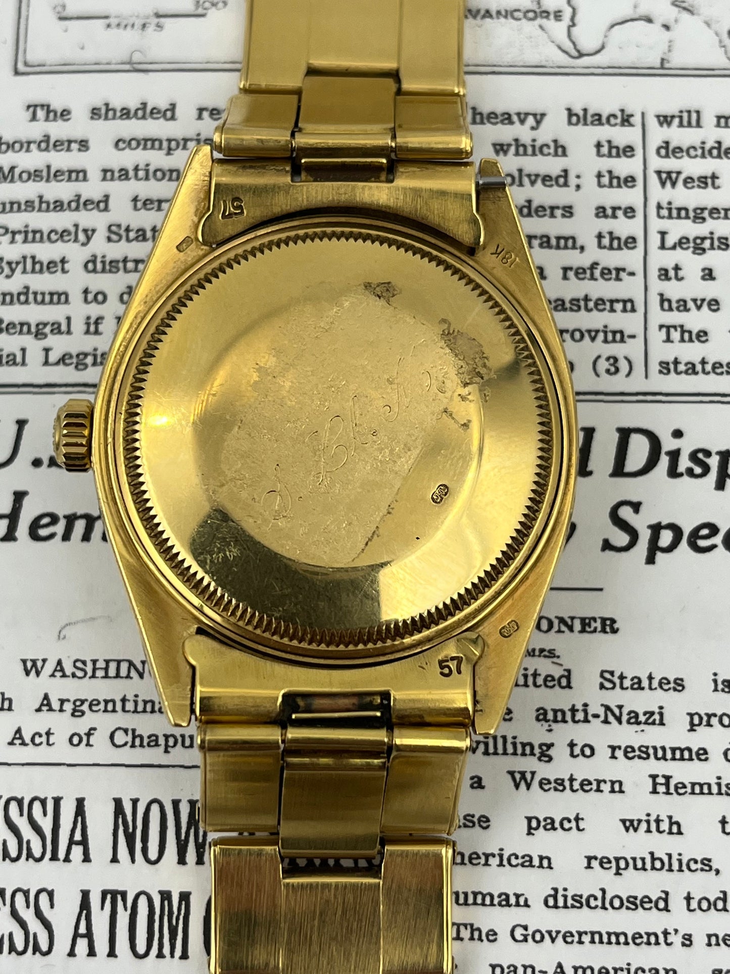 Rolex Date Ref 1500 18k Gold Tiffany & Co Signed Dial