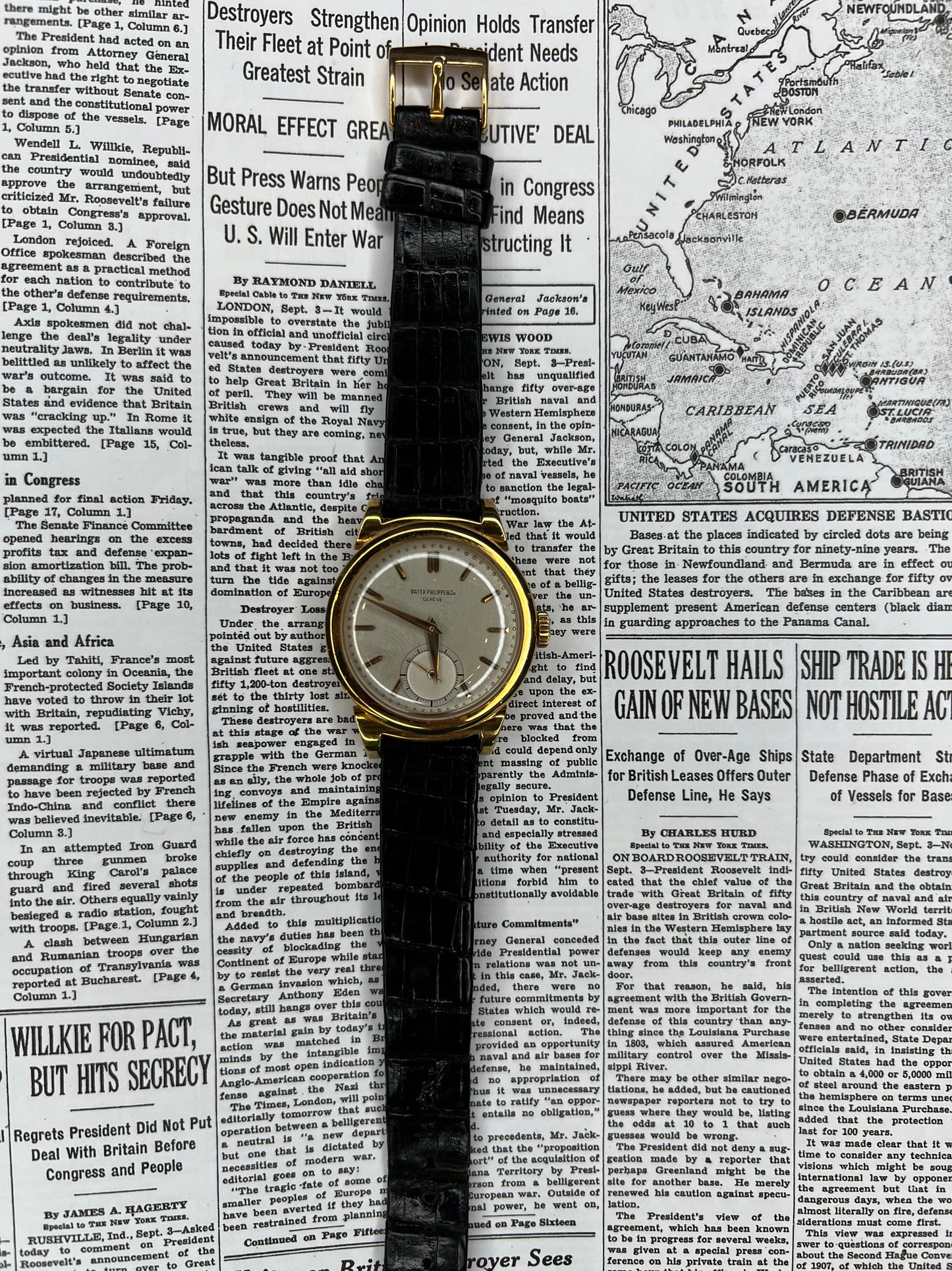 Patek Philippe Calatrava Ref. 1491 18K Gold Scroll Lugs 1945 Manufacture