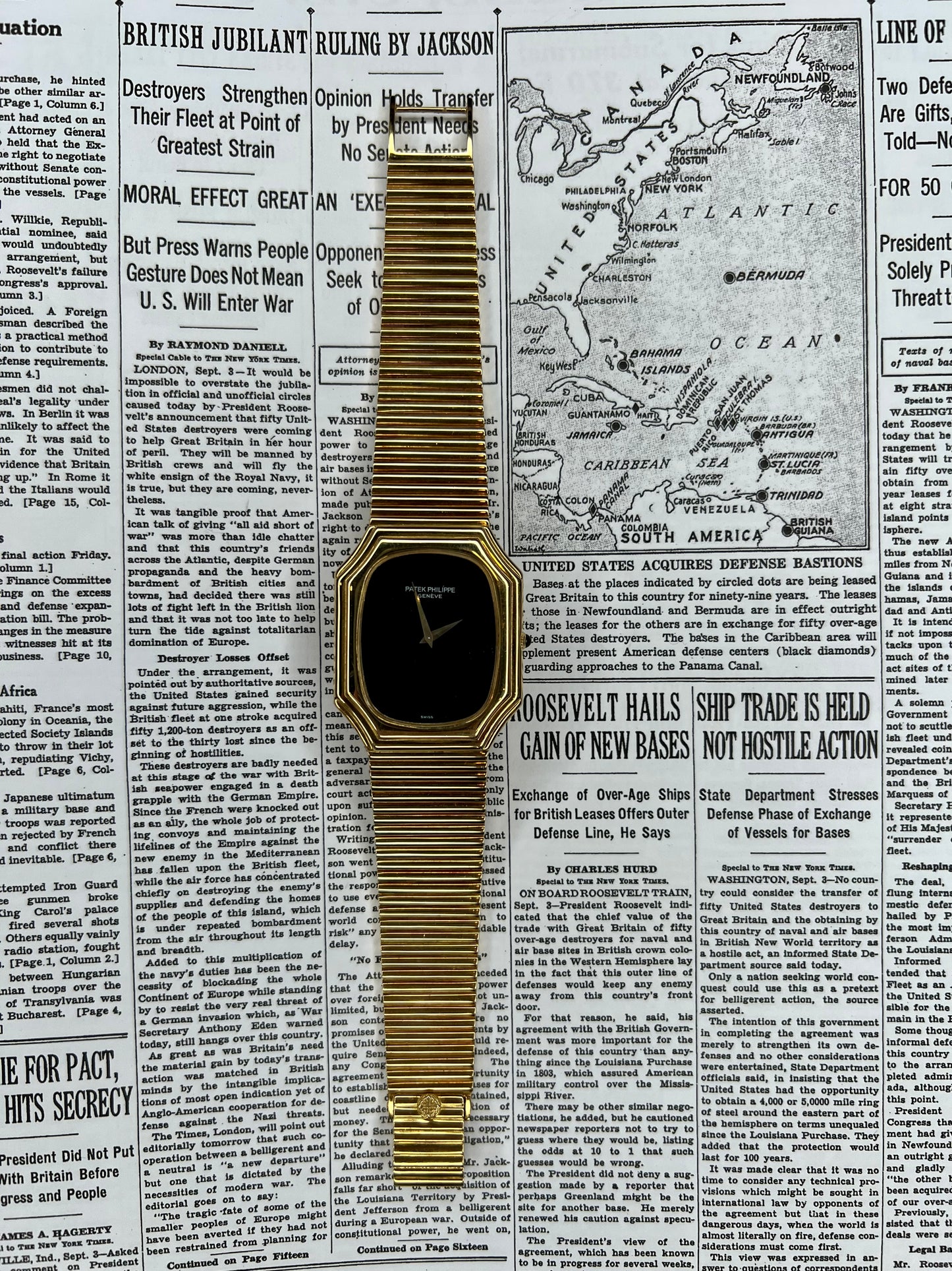 Patek Philippe Black Onyx 3729/1 18K Yellow Gold Watch