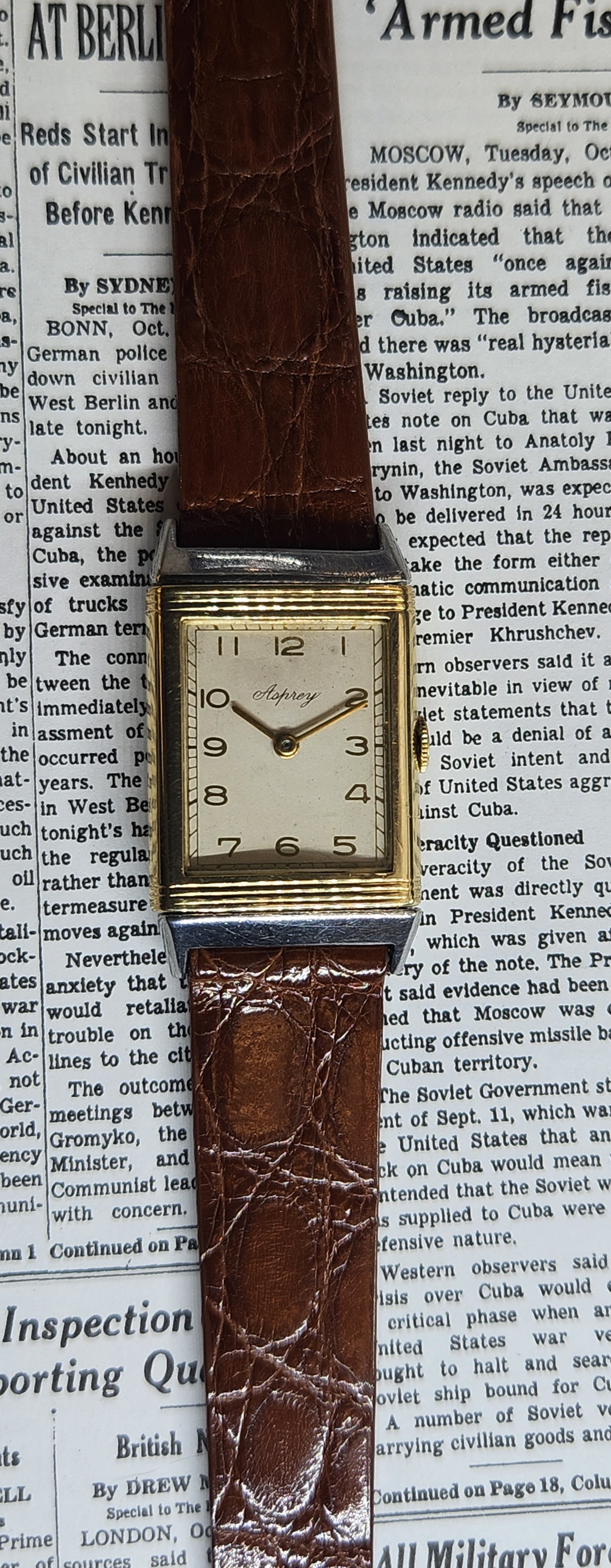 Jaeger Lecoultre Reverso Retailed by Asprey from the 1950 s