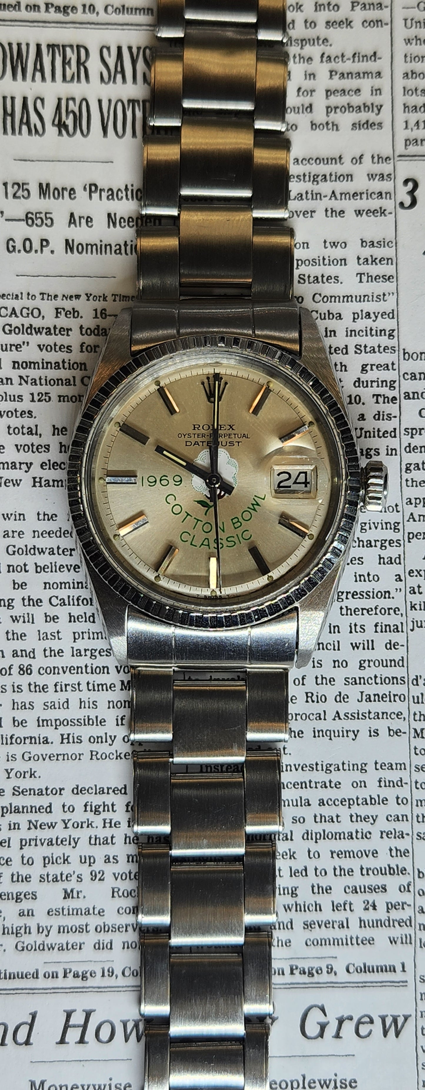 Rolex Datejust 1601 Made for the 1969 Cotton Bowl Classic in Stainless steel