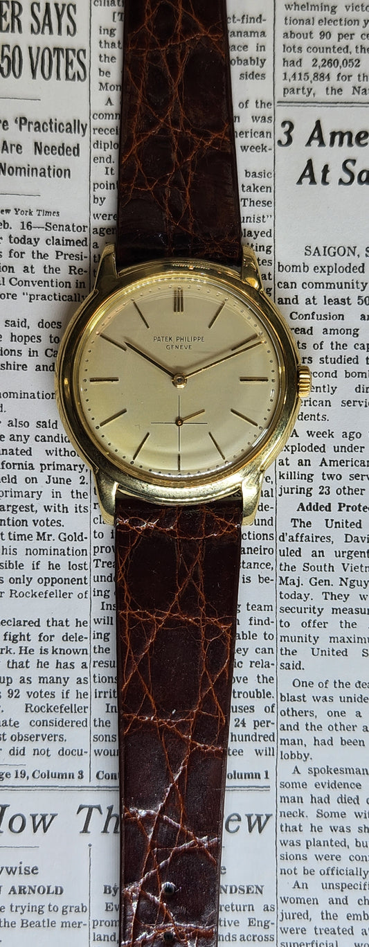 Patek Philippe 3433 18kt yellow Gold Automatic with a waterproof case from the 1950's