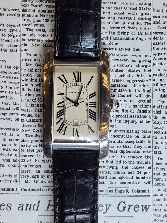 Cartier Tank Americane 1741 18kt White Gold.