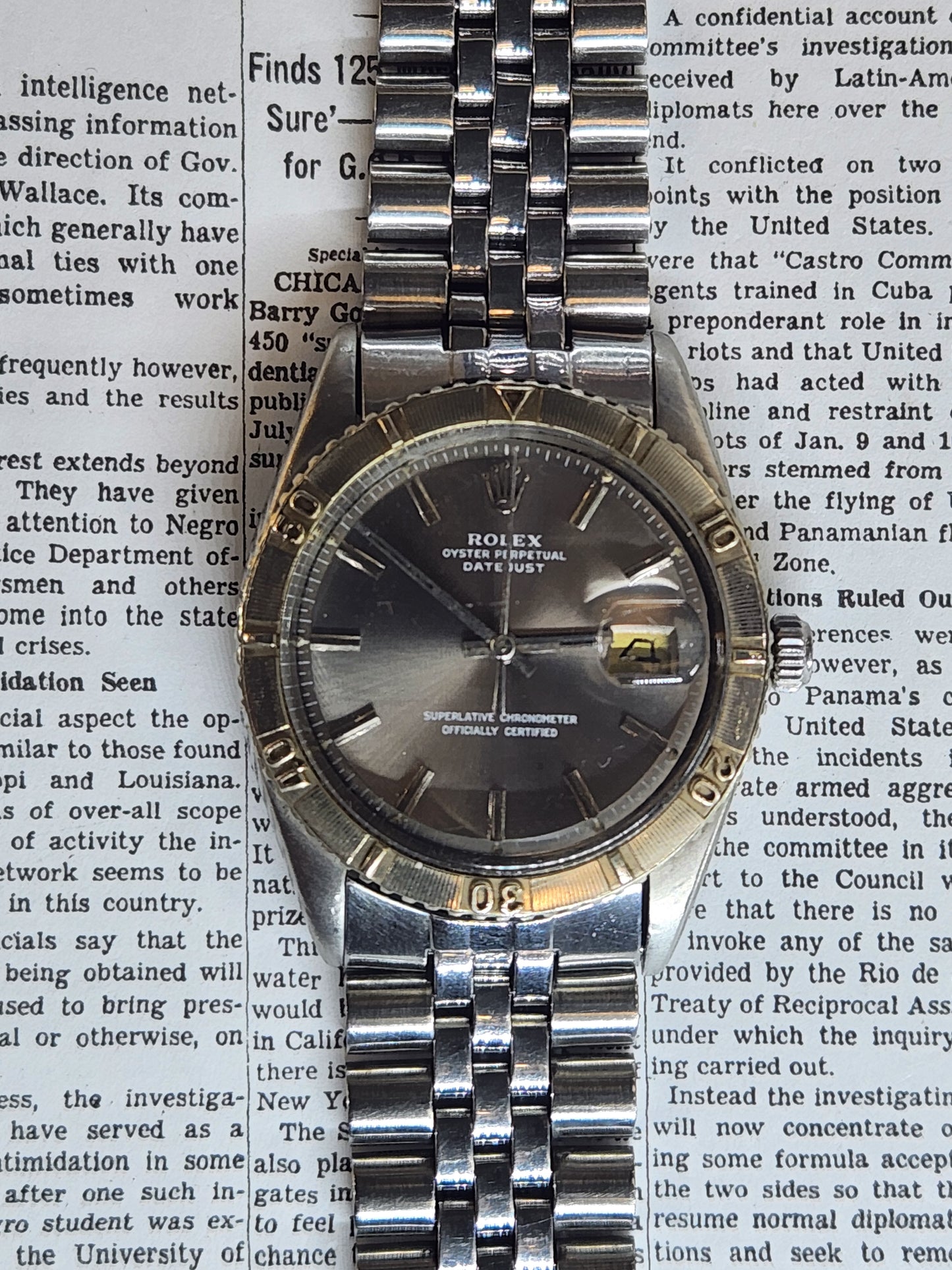 Rolex Thunderbird 1625 Grey Slate Dial Stainless Steel 1971