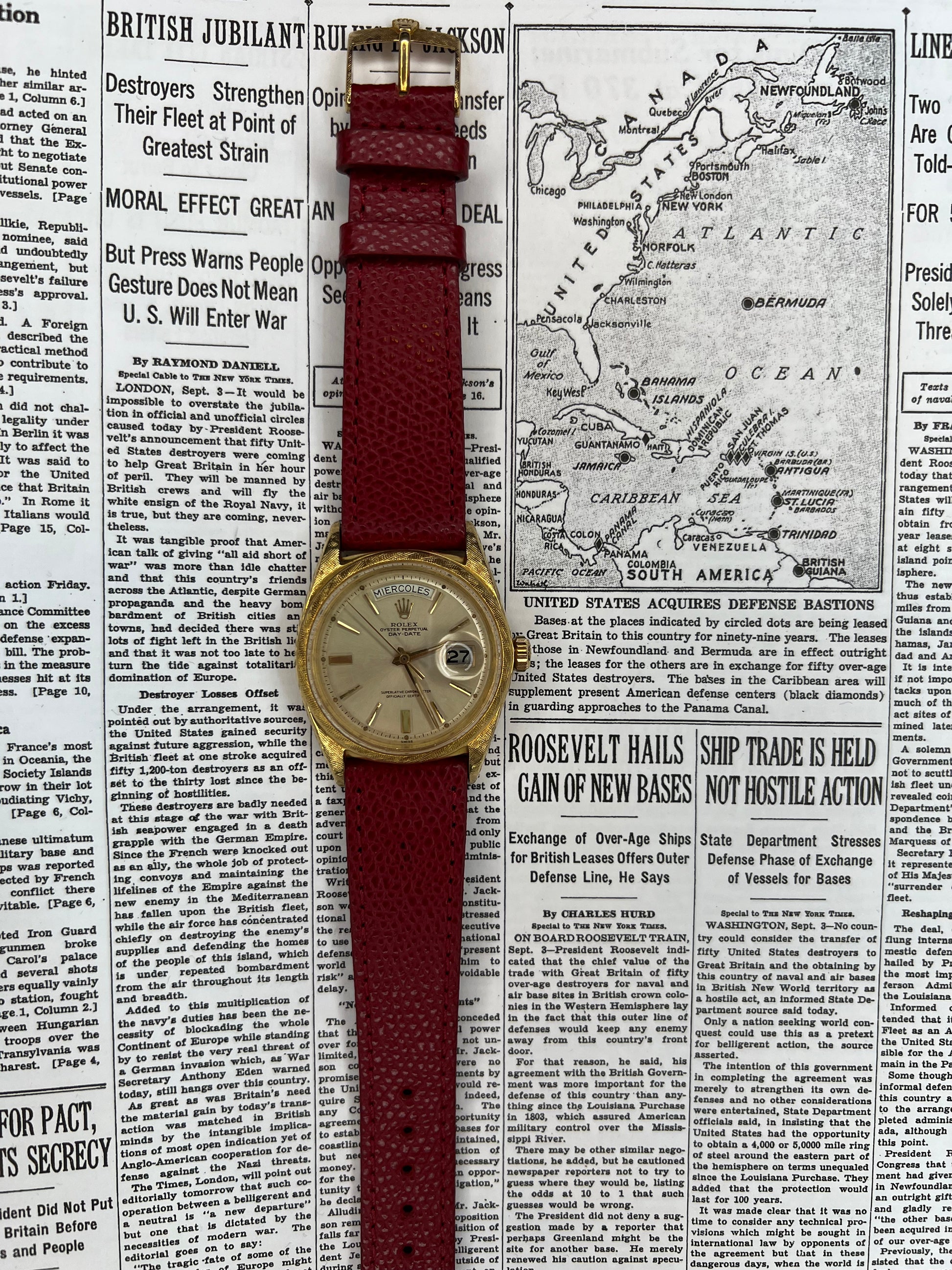 Rolex Reference 1806 Day Date 18K Yellow Gold Florentine Finish – Ref. 1806  – Manhattan Watch Company