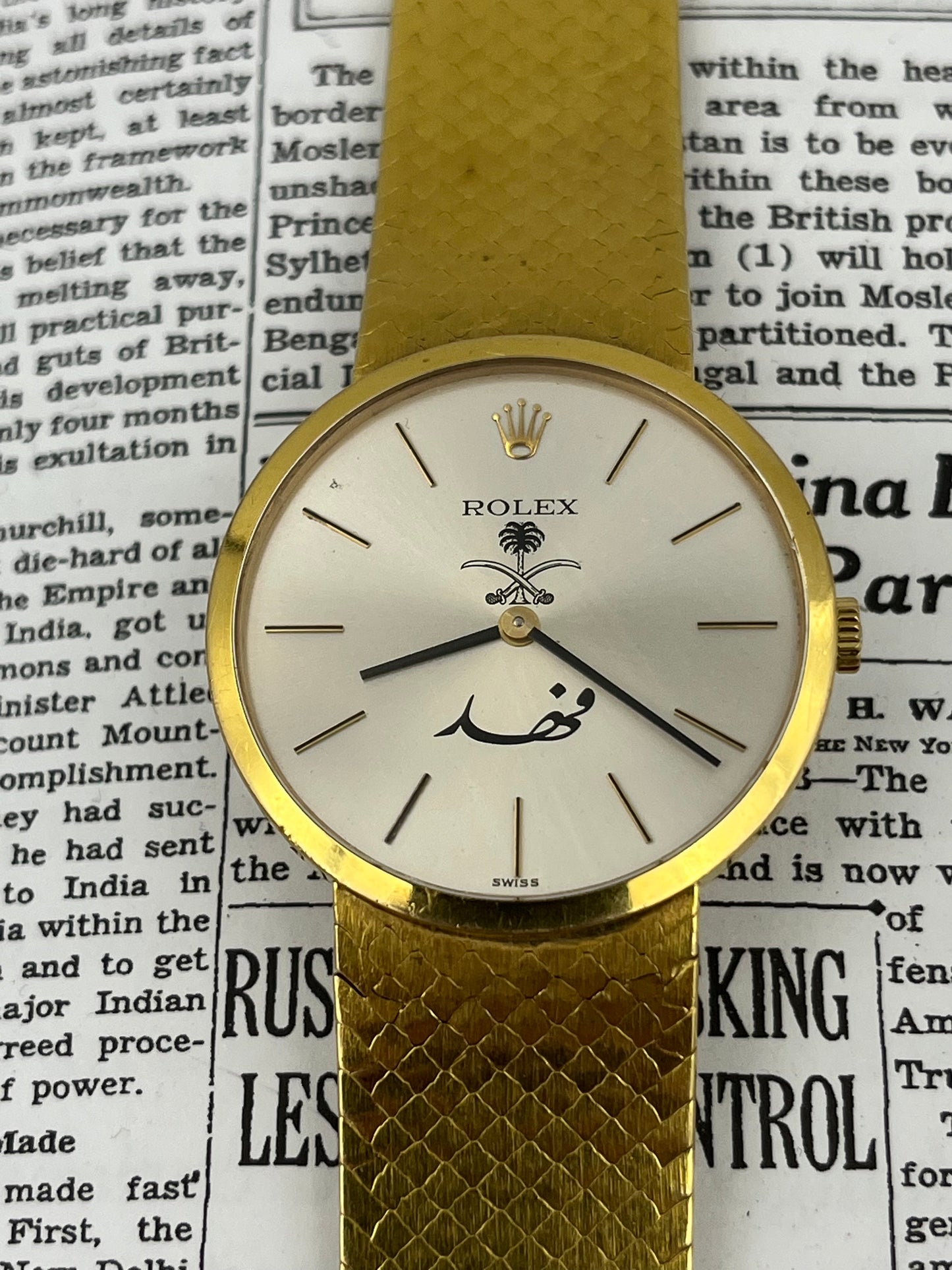 Rolex 18k Cellini King Of Saudi Arabia Fahd Signature