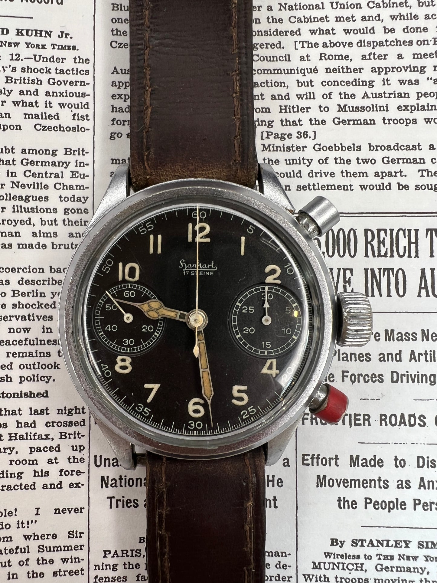 Hanhart German Luftwaffe Fly Back Chronograph with Original Strap