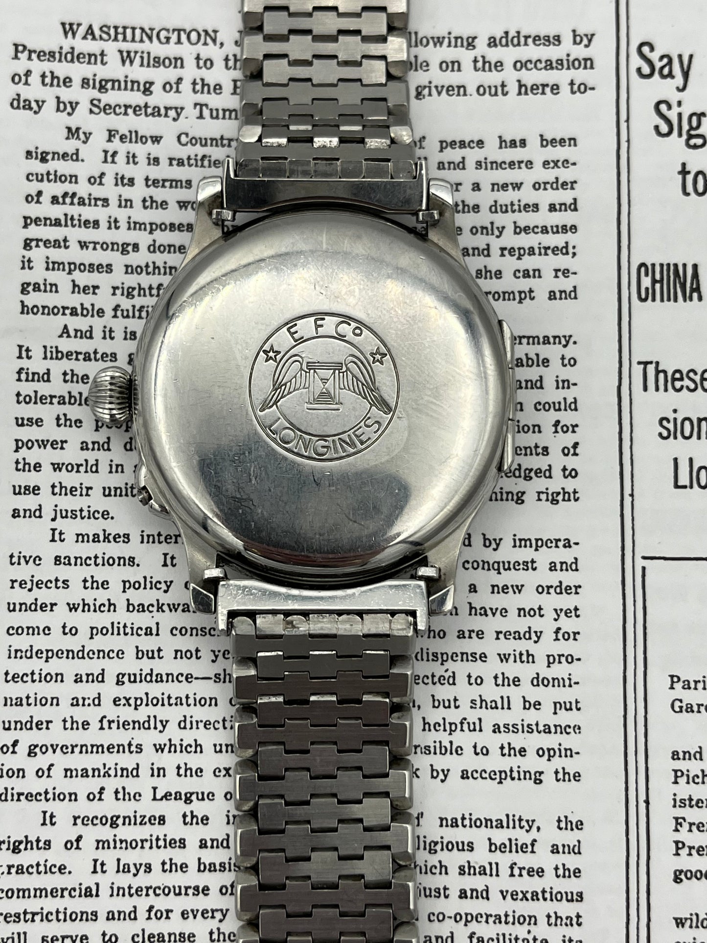 Stainless Steel Longines Designed by Col. Charles A Lindbergh