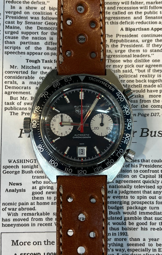 Stainless Steel Vintage Autavia Heuer Auto Chronograph