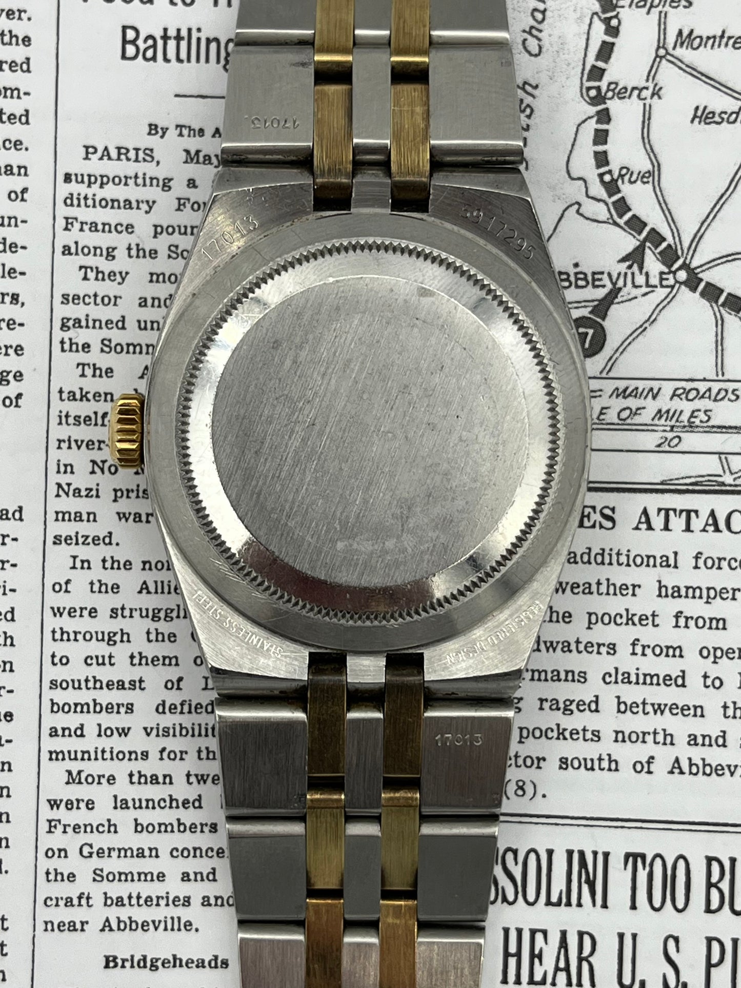 Rolex Datejust Quartz 17013 18k & Steel Unpolished