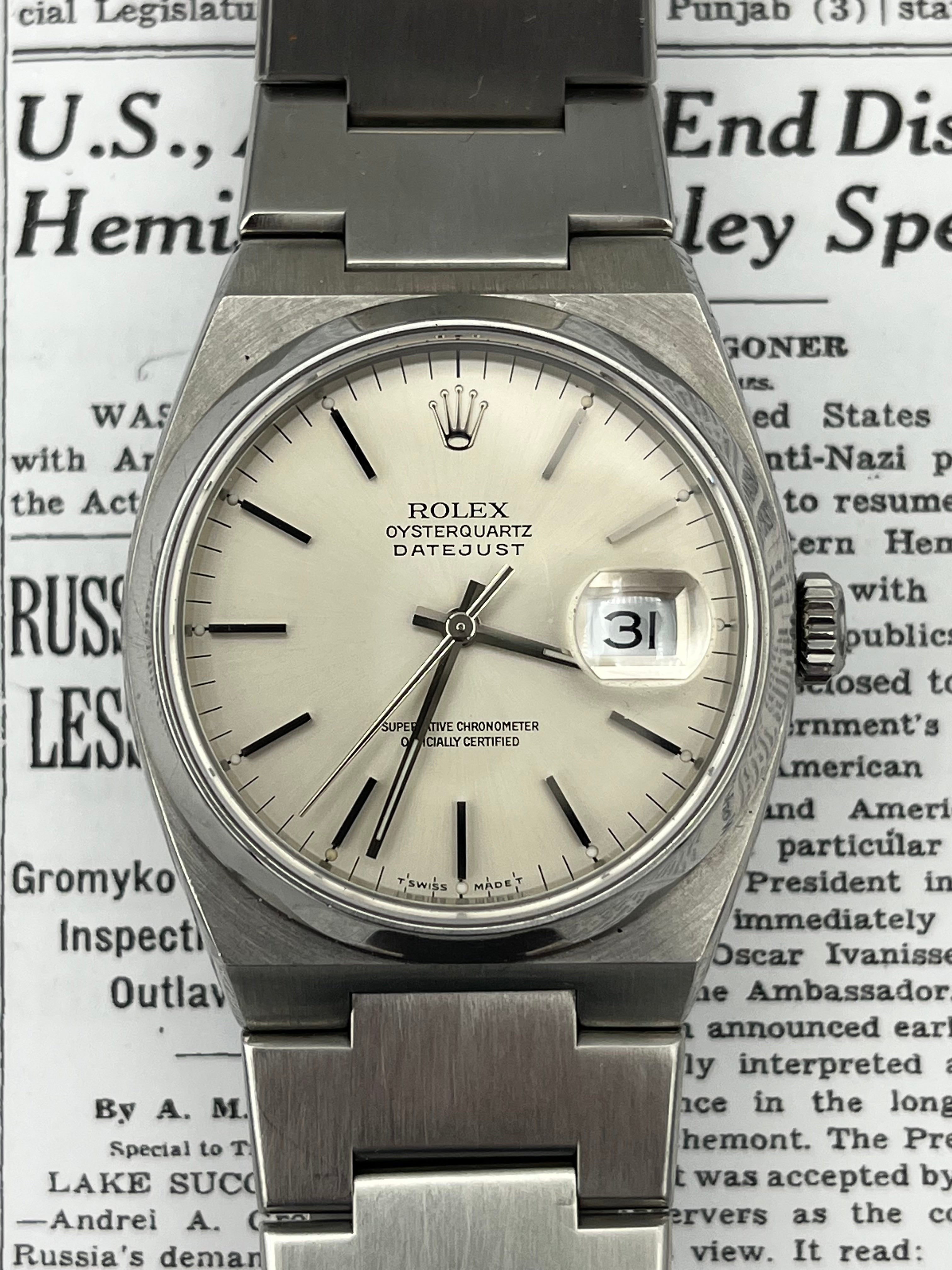 Rolex Steel Oyster Quartz Unpolished Manhattan Watch Company