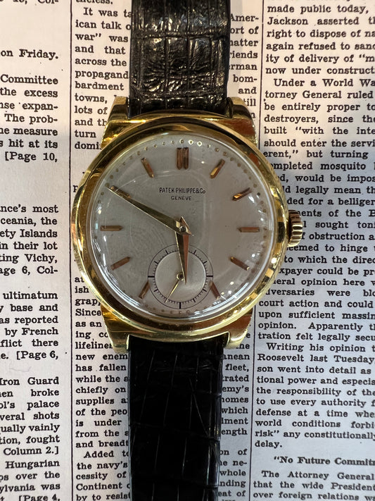 Patek Philippe Calatrava Ref. 1491 18K Gold Scroll Lugs 1945 Manufacture