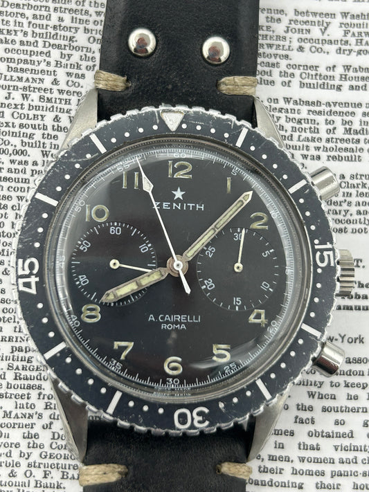 Zenith Chronograph Retailed By Cairelli For The Italian Army 1960