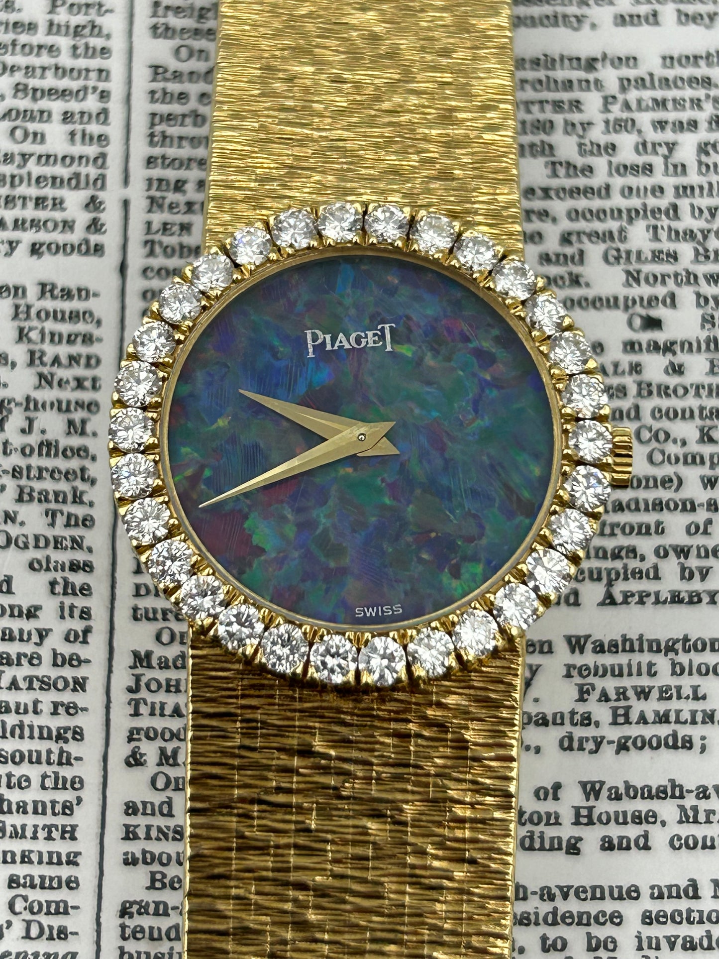 Piaget 18k Factory Diamonds Natural Fire Opal Dial