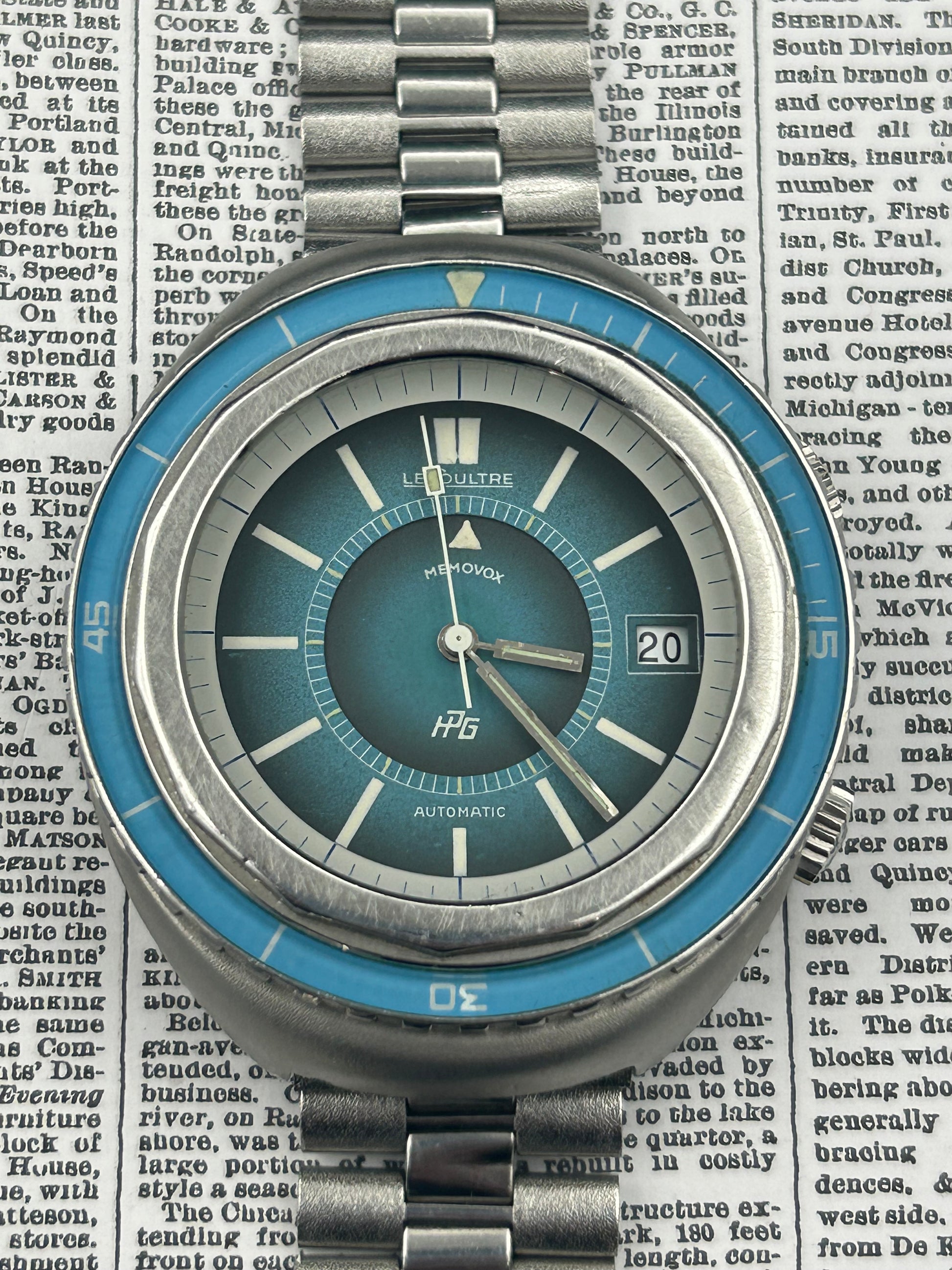 Jaeger LeCoultre Memovox HPG In Turquoise Motif Manhattan Watch