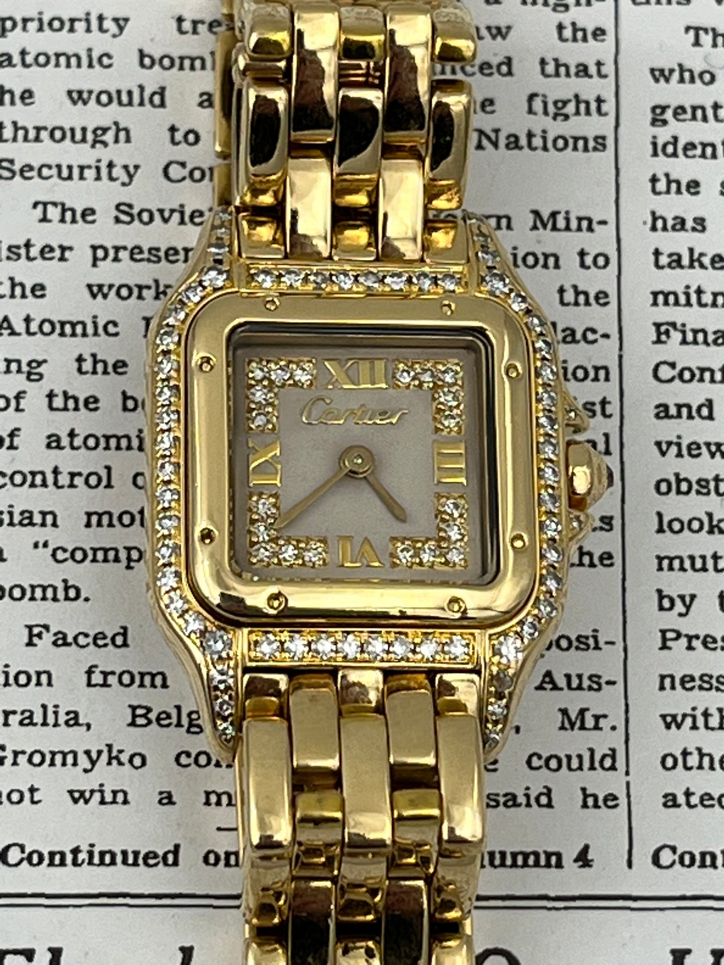 Cartier Panther 18k Gold Factory Diamond Case & Dial