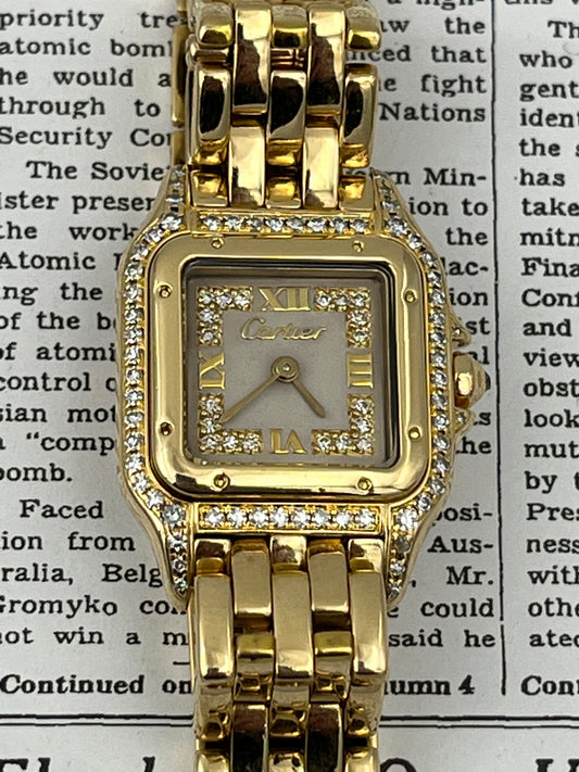 Cartier Panther 18k Gold Factory Diamond Case & Dial