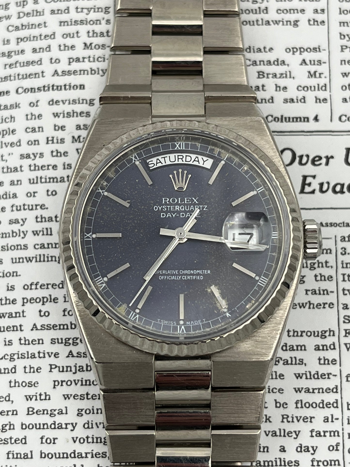 Rolex Day Date 18k White Gold Quartz