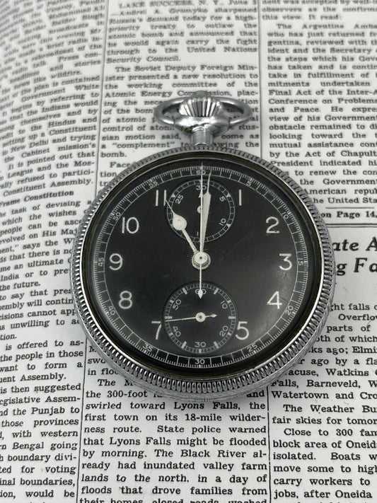 Breitling Stainless Steel Chronograph Pocket Watch